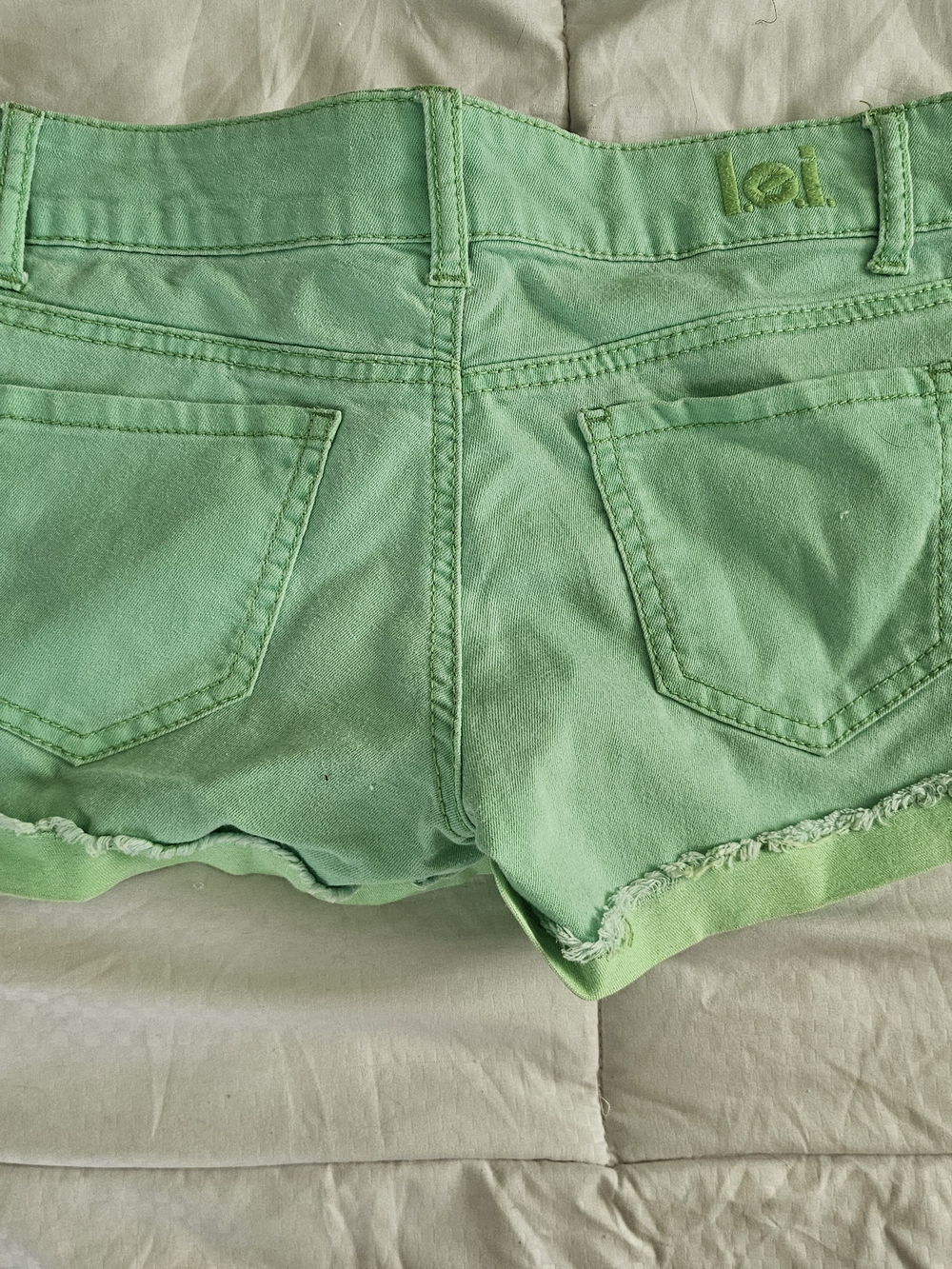 lei Mint Green Denim Cutoff Shorts - Women's